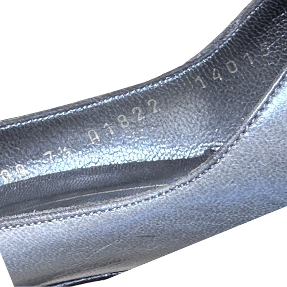 VINTAGE BRUNO MAGLI GREY LEATHER PUMPS W/BOW ACCENT (SZ 7AA) - Picture 4 of 12